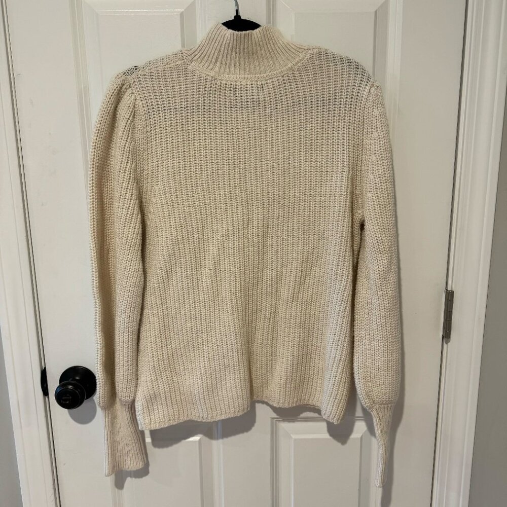 NWT‎ Rachel Zoe Cream Cotton Cable Knit Turtle Neck Sweater - Size Extra Large - Picture 9 of 9